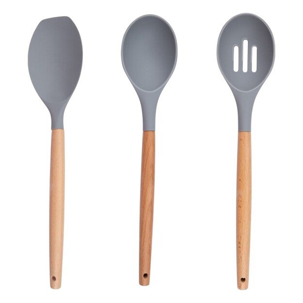 Alpina - Silikoninių virtuvės įrankių rinkinys su stovu, 12 dalių 2