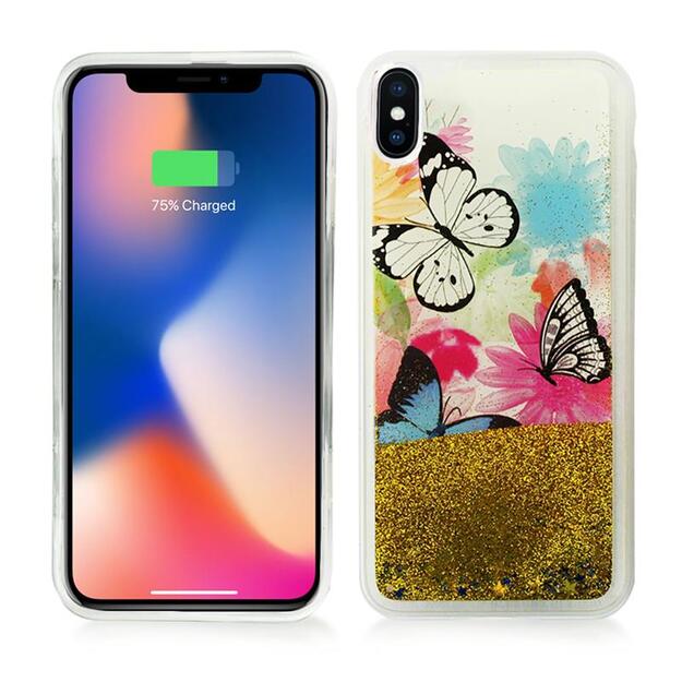 Zizo Liquid Glitter Star dėklas, skirtas iPhone X (drugeliai) 6