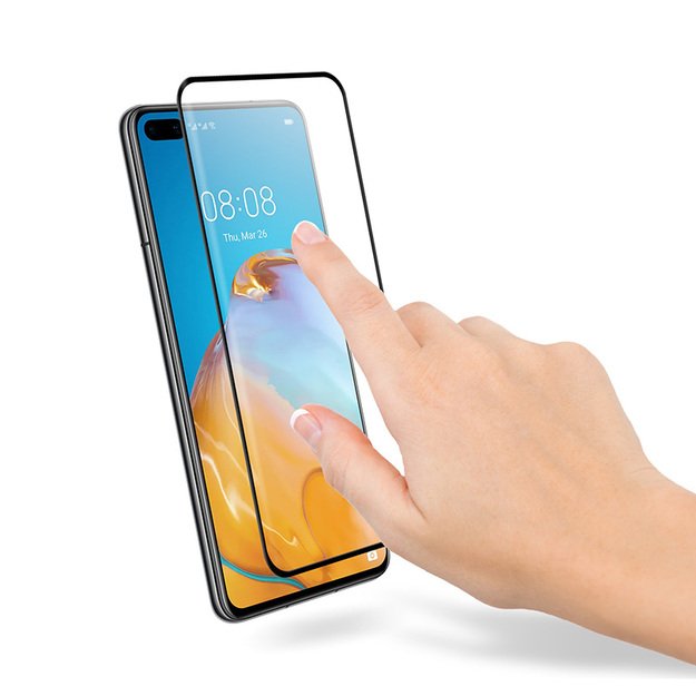 Crong 3D Armor Glass 9H viso ekrano grūdintas stiklas Huawei P40 + montavimo rėmas 15