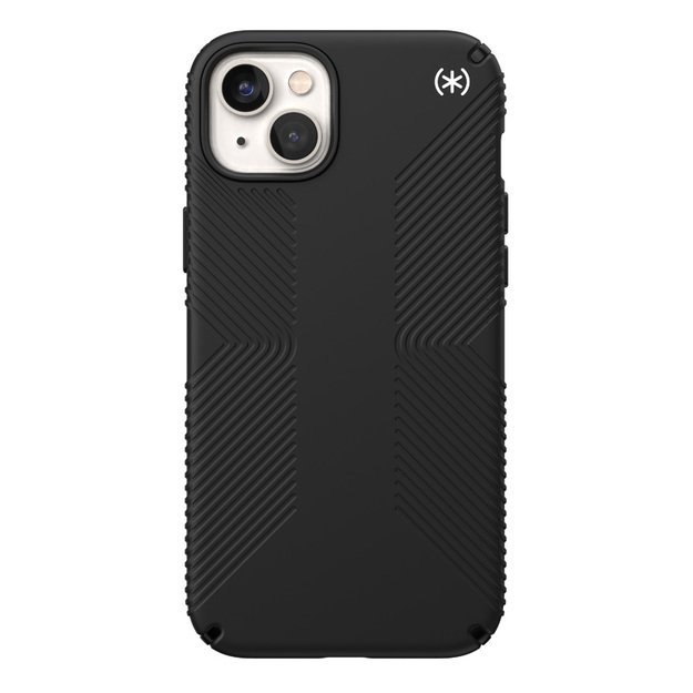 Presidio2 Grip – iPhone 15 Plus / 14 Plus dėklas su MICROBAN danga (juoda / juoda / balta)