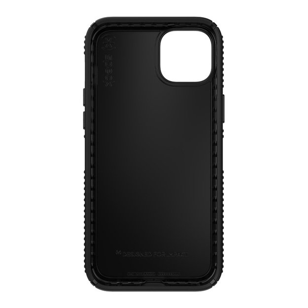 Presidio2 Grip – iPhone 15 Plus / 14 Plus dėklas su MICROBAN danga (juoda / juoda / balta)