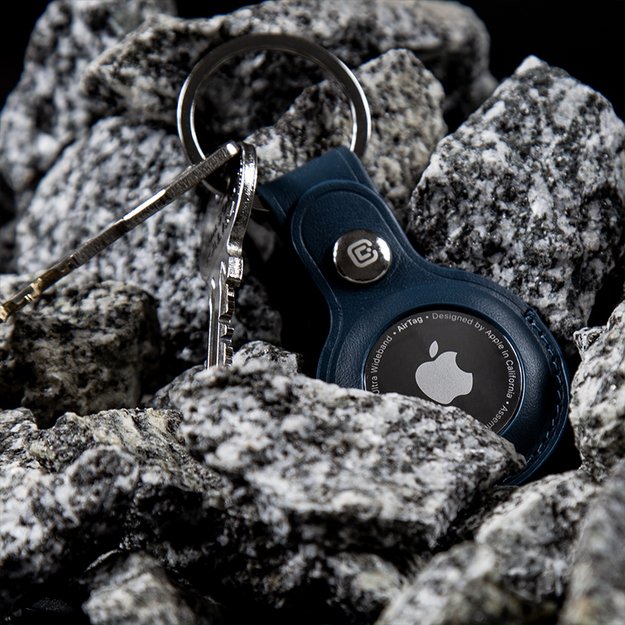 Crong odinis dėklas su raktų pakabu – odinis apsauginis dėklas, skirtas Apple AirTag (žalias) 17