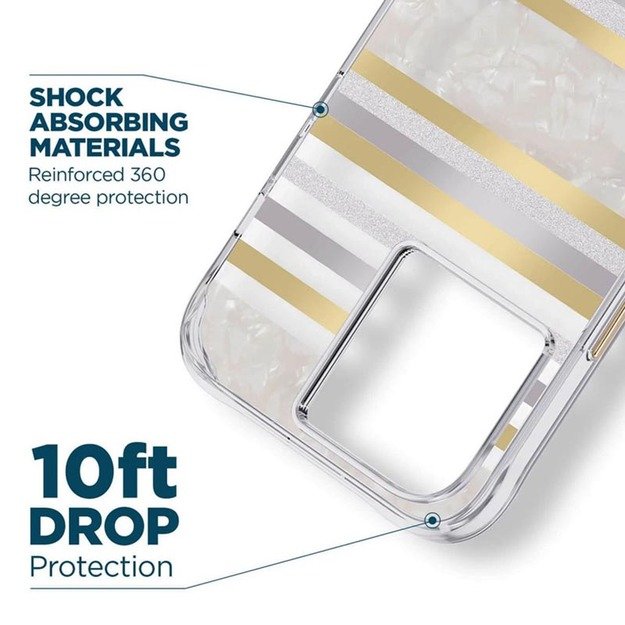 Case-Mate Pearl Stripes MagSafe – perlamutru dekoruotas dėklas skirtas iPhone 14 Pro (Pearl Stripes) 14