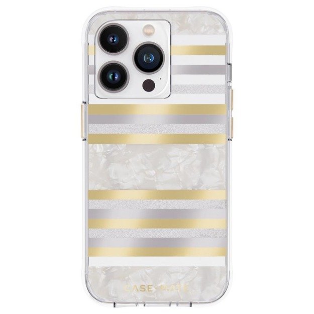 Case-Mate Pearl Stripes MagSafe – perlamutru dekoruotas dėklas skirtas iPhone 14 Pro (Pearl Stripes)