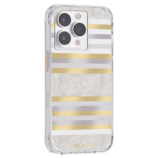 Case-Mate Pearl Stripes MagSafe – perlamutru dekoruotas dėklas skirtas iPhone 14 Pro (Pearl Stripes) 11