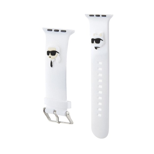 Karl Lagerfeld 3D Rubber Karl & Choupette Heads NFT - Strap for Apple Watch 42/44/45/49 mm (white) 3