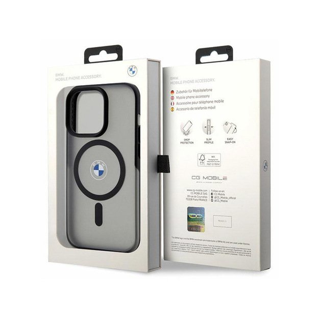 BMW Signature MagSafe – dėklas, skirtas iPhone 14 Pro Max (juodas)