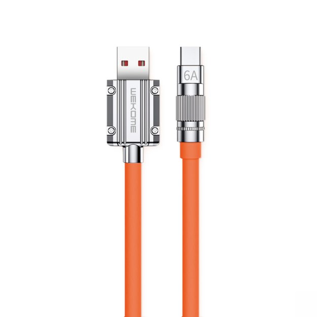 WEKOME WDC-186 Wingle Series – USB-A–USB-C greito įkrovimo jungties laidas, 1 m (oranžinė) 7