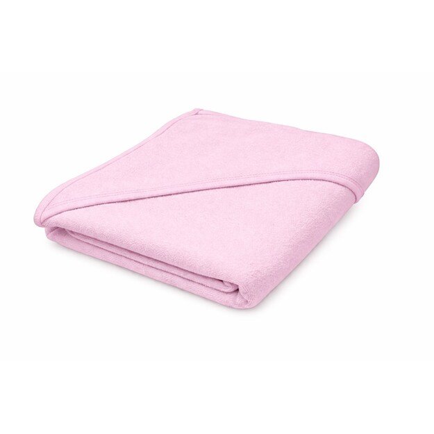 Baby terry towel with hood New Baby 100x100 cm pink 1