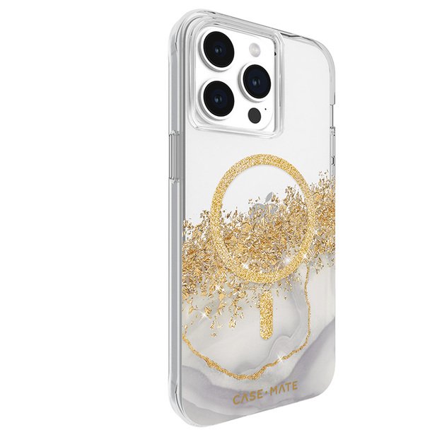 Case-Mate Karat MagSafe – auksu dekoruotas iPhone 15 Pro Max dėklas (marmuras)