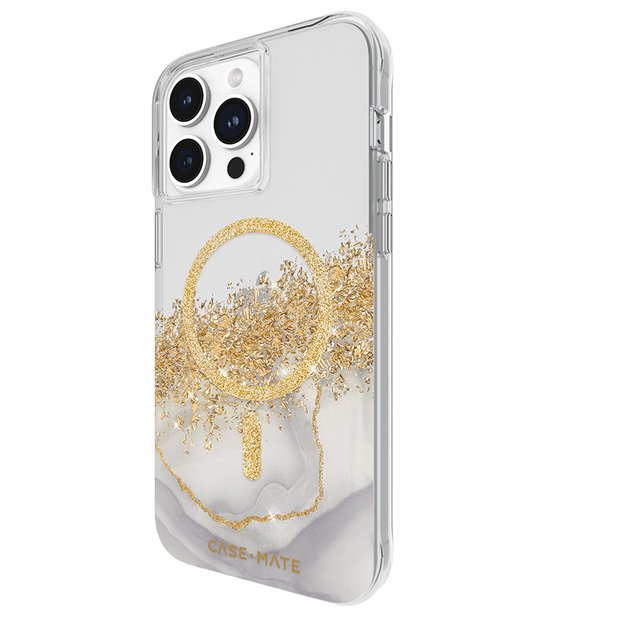 Case-Mate Karat MagSafe – auksu dekoruotas iPhone 15 Pro Max dėklas (marmuras)