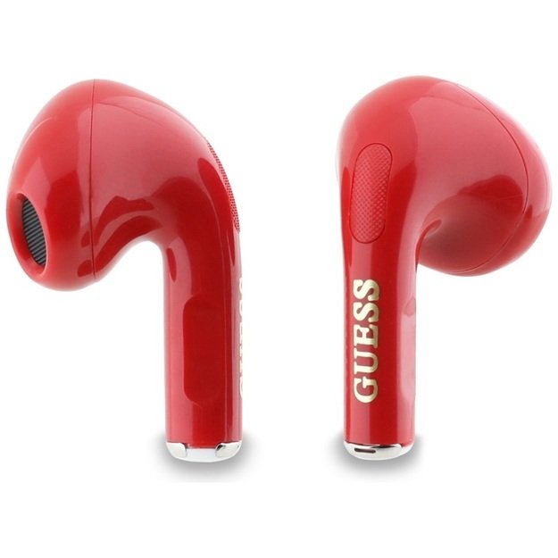 Guess Glossy Effect Printed Classic Logo & Charm - TWS Bluetooth Earphones + Charging Case (Red) 5