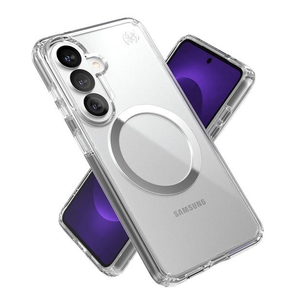Speck Presidio Perfect-Clear Magnet - Samsung Galaxy S26 MagSafe Case (Clear/Clear/Silver) 10