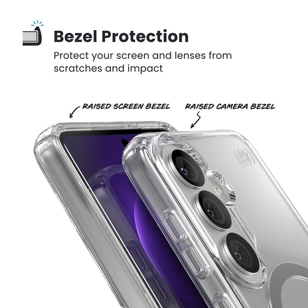 Speck Presidio Perfect-Clear Magnet - Samsung Galaxy S26 MagSafe Case (Clear/Clear/Silver) 5