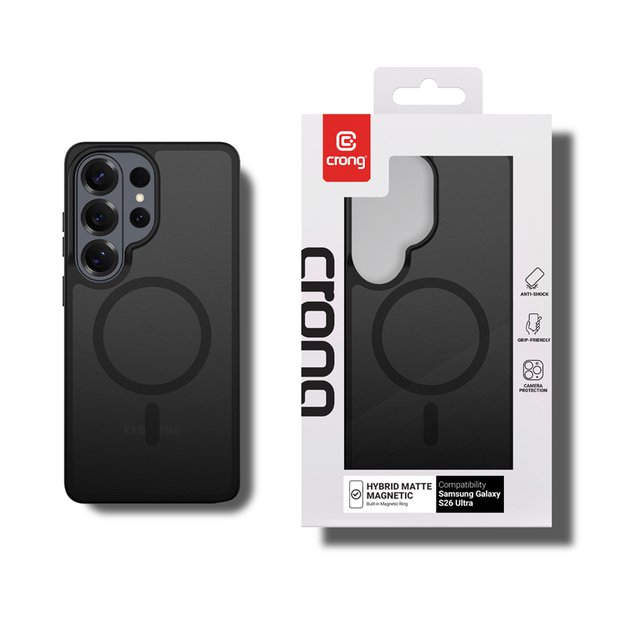 Crong Hybrid Matte Magnetic - MagSafe Case Samsung Galaxy S26 Ultra (Black) 5