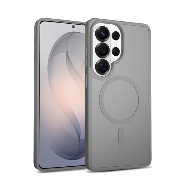 Crong Hybrid Matte Magnetic - MagSafe Case for Samsung Galaxy S26 Ultra (Gray) 1