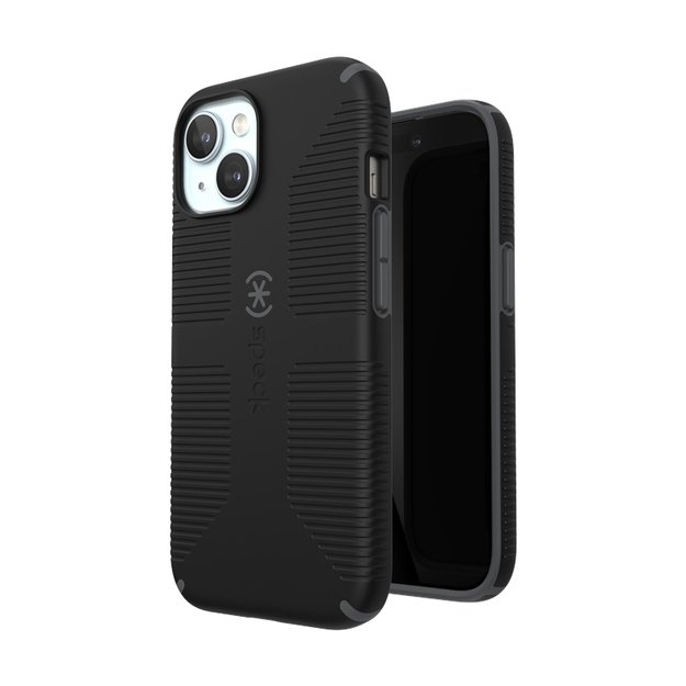 Speck Candyshell Grip MagSafe - iPhone 17e / 16e / 15 / 14 / 13 Case (Black / Slate Gray)