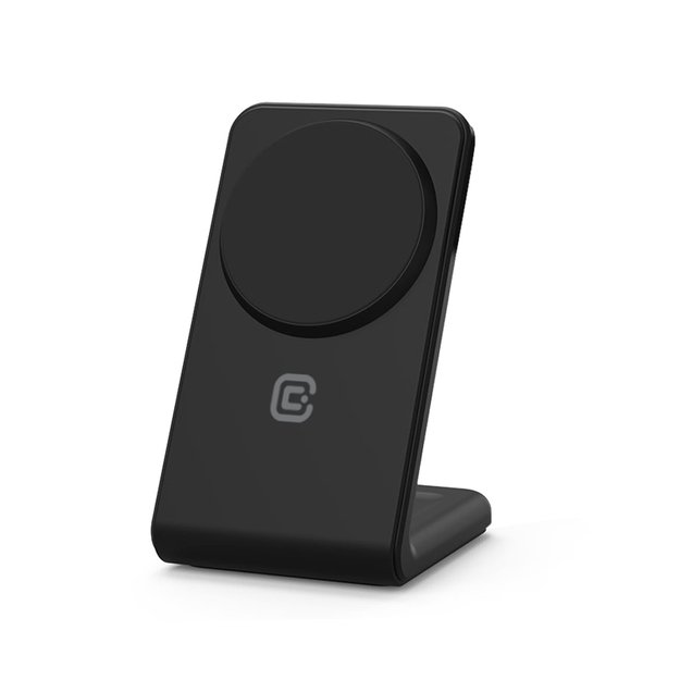 „Crong MagSpot Stand“ – belaidis įkroviklis „du viename“ su „MagSafe“, skirtas „iPhone“ ir „AirPods“ (Shadow Black) 20