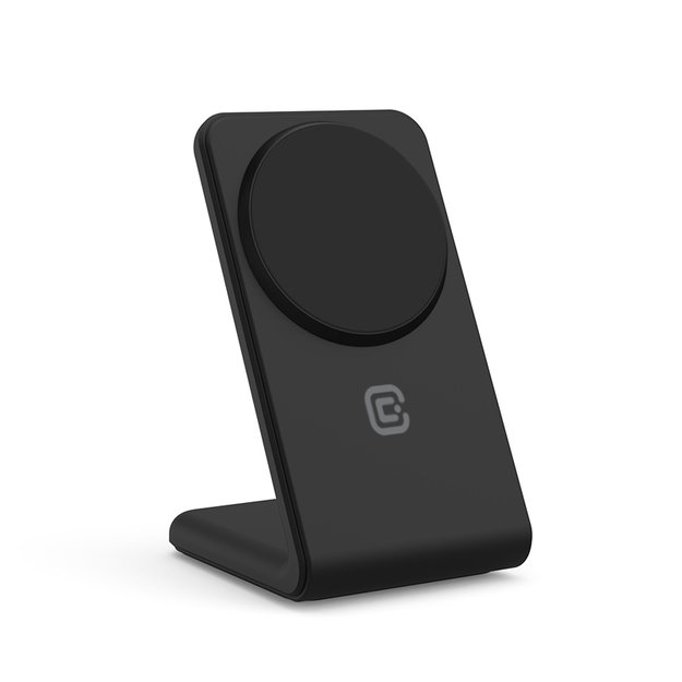 „Crong MagSpot Stand“ – belaidis įkroviklis „du viename“ su „MagSafe“, skirtas „iPhone“ ir „AirPods“ (Shadow Black) 19