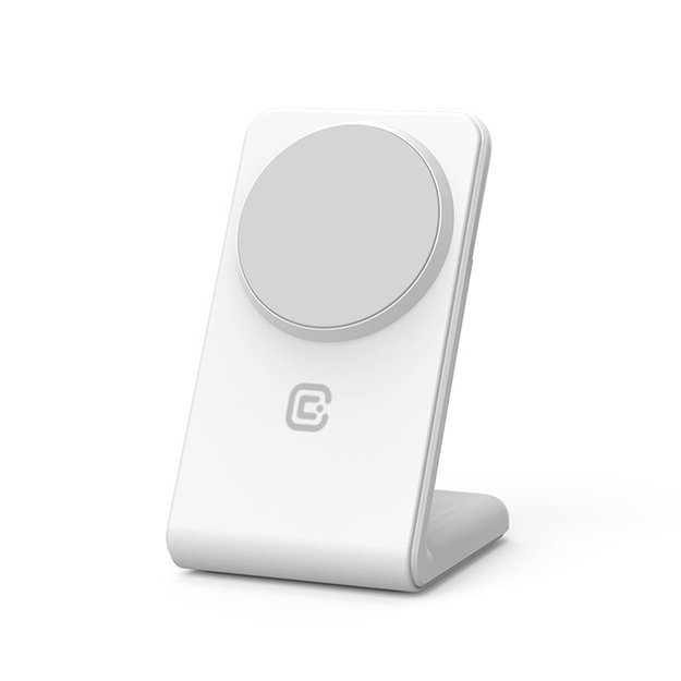 „Crong MagSpot Stand“ – belaidis įkroviklis „du viename“ su „MagSafe“, skirtas „iPhone“ ir „AirPods“ (sniego baltumo) 32