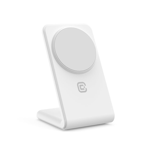 „Crong MagSpot Stand“ – belaidis įkroviklis „du viename“ su „MagSafe“, skirtas „iPhone“ ir „AirPods“ (sniego baltumo) 33
