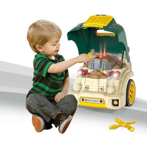 Realistic model of the front of the car with an opening hood Milly Mally N-GINE green 12