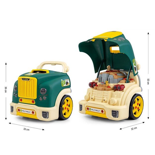 Realistic model of the front of the car with an opening hood Milly Mally N-GINE green 13