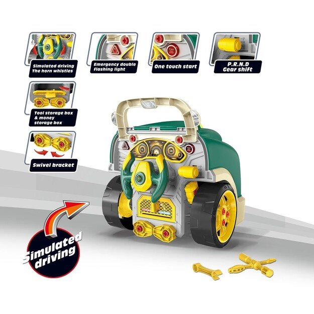 Realistic model of the front of the car with an opening hood Milly Mally N-GINE green 7