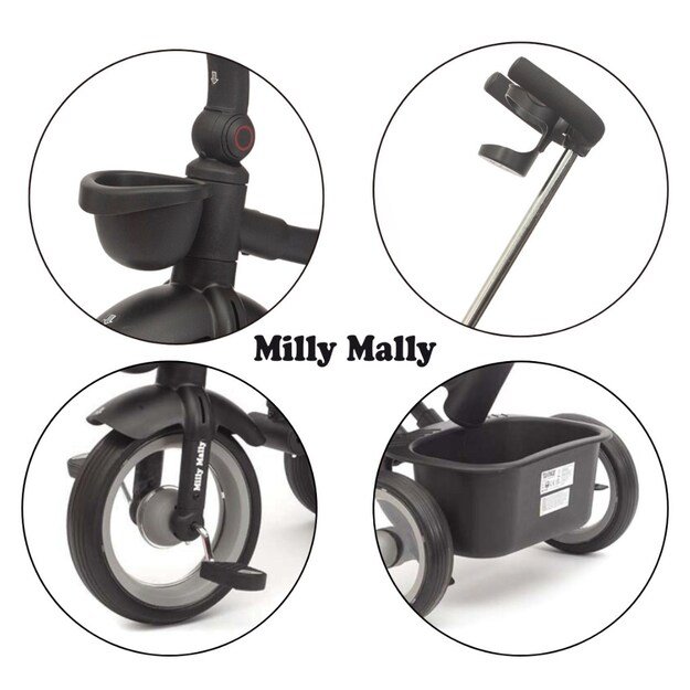 Luxury children s tricycle with lighting Milly Mally Twinkle grey 10