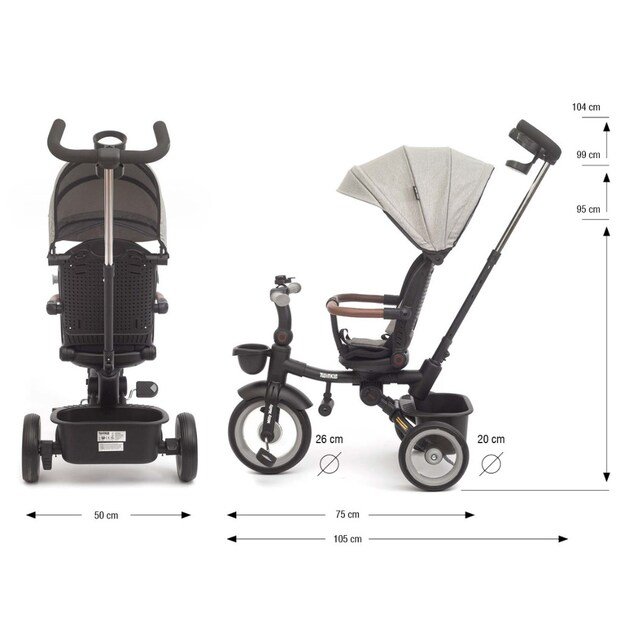 Luxury children s tricycle with lighting Milly Mally Twinkle grey 11