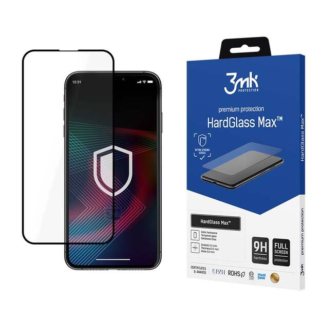 3mk HardGlass Max – grūdintas stiklas, skirtas iPhone 14 (juodas)