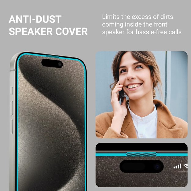 „Crong EasyShield 2-Pack“ – grūdintas stiklas, skirtas „iPhone 14 Pro“ (2 vnt.) 16