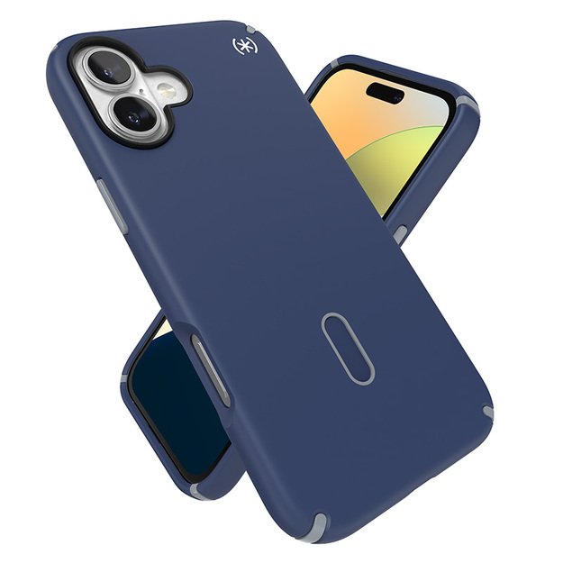 Speck Presidio2 Pro ClickLock & MagSafe – dėklas, skirtas iPhone 16 Plus (pakrantės mėlyna / dulkių pilka / balta)