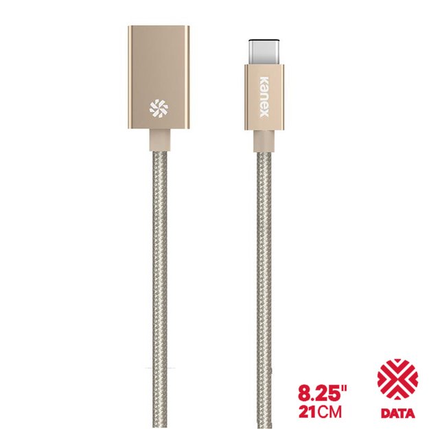 Kanex DuraBraid™ adapteris – USB-C į USB 3.0 tipo aliuminio adapteris (auksinis) 5