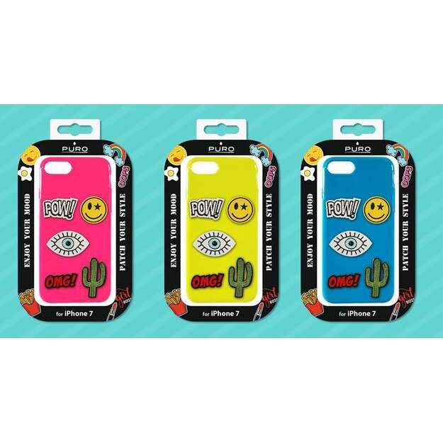 PURO Patch Mania – Samsung Galaxy A3 (2017) dėklas su 5 lipdukais (geltonas) 5