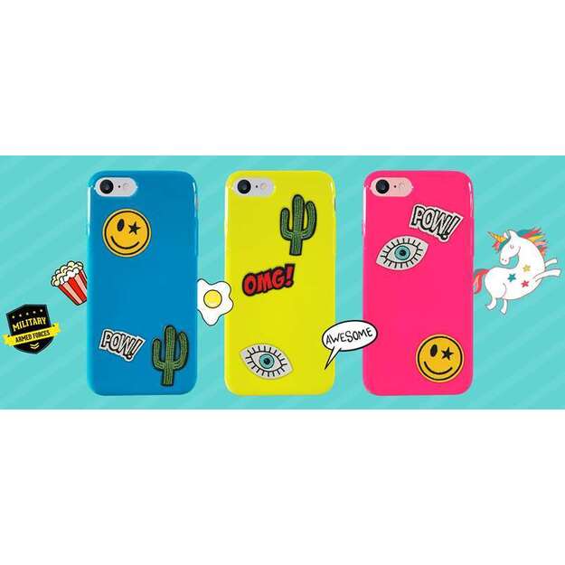 PURO Patch Mania – Samsung Galaxy A3 (2017) dėklas su 5 lipdukais (geltonas) 4