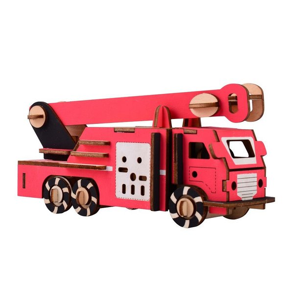Woodcraft 3D puzzle Fire truck