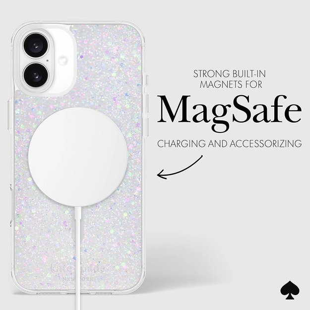 Kate Spade New York Protective MagSafe – dėklas, skirtas iPhone 16 Plus (Chunky Glitter) 14