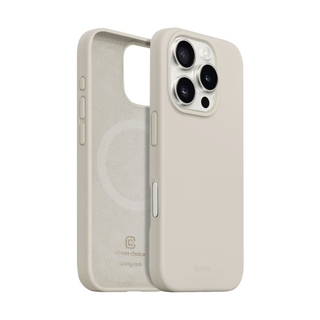 Crong Color Cover Magnetic – dėklas, skirtas iPhone 16 Pro Max MagSafe (akmens smėlio spalvos)