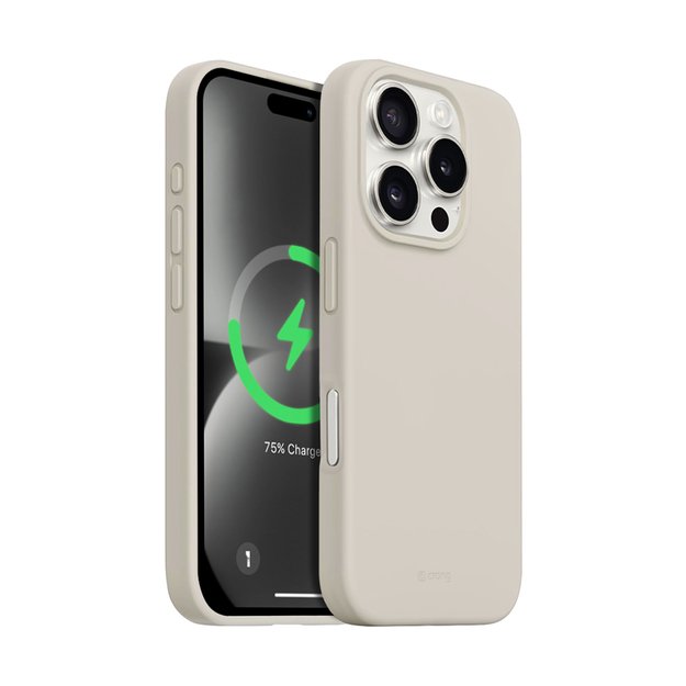 Crong Color Cover Magnetic – dėklas, skirtas iPhone 16 Pro Max MagSafe (akmens smėlio spalvos)