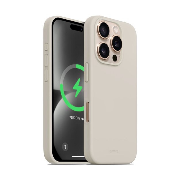 Crong Color Cover Magnetic – dėklas, skirtas iPhone 16 Pro Max MagSafe (akmens smėlio spalvos)