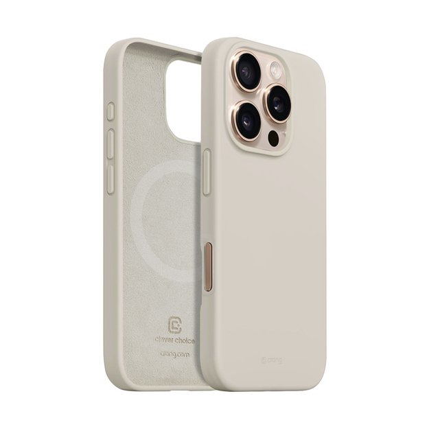Crong Color Cover Magnetic – dėklas, skirtas iPhone 16 Pro Max MagSafe (akmens smėlio spalvos)