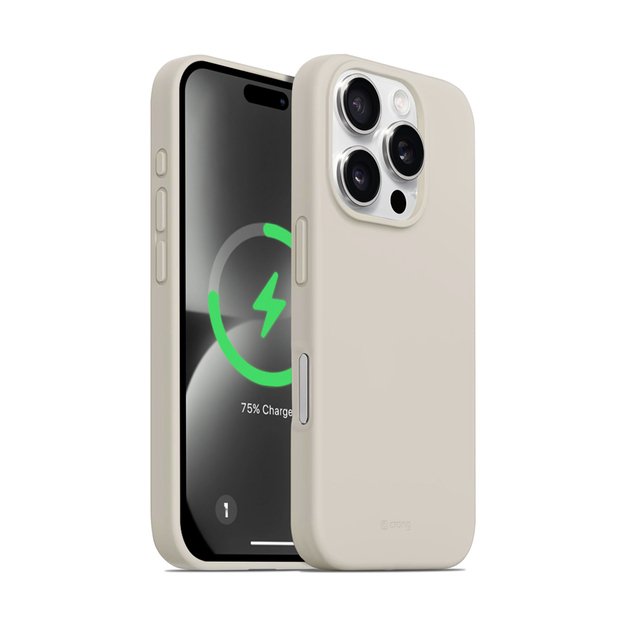 Crong Color Cover Magnetic – dėklas, skirtas iPhone 16 Pro Max MagSafe (akmens smėlio spalvos)