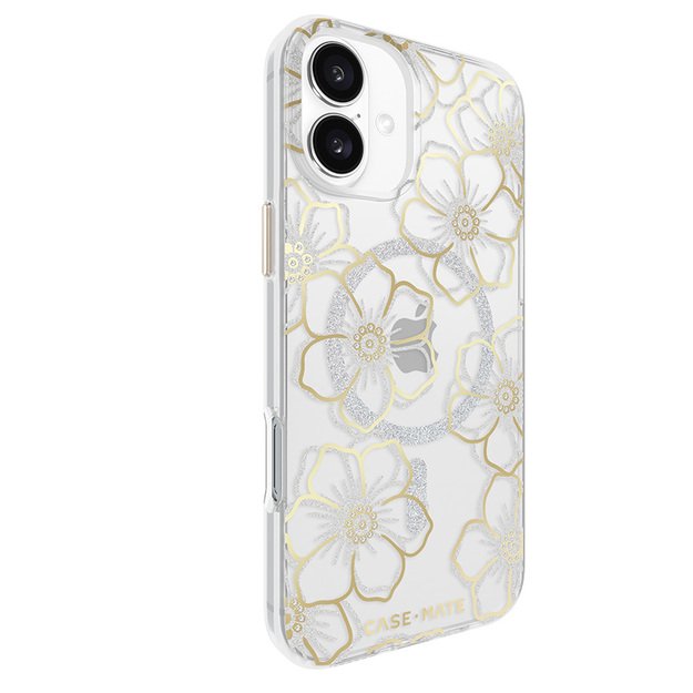 Case-Mate Floral Gems MagSafe – dėklas, skirtas iPhone 16 Plus (auksinis)