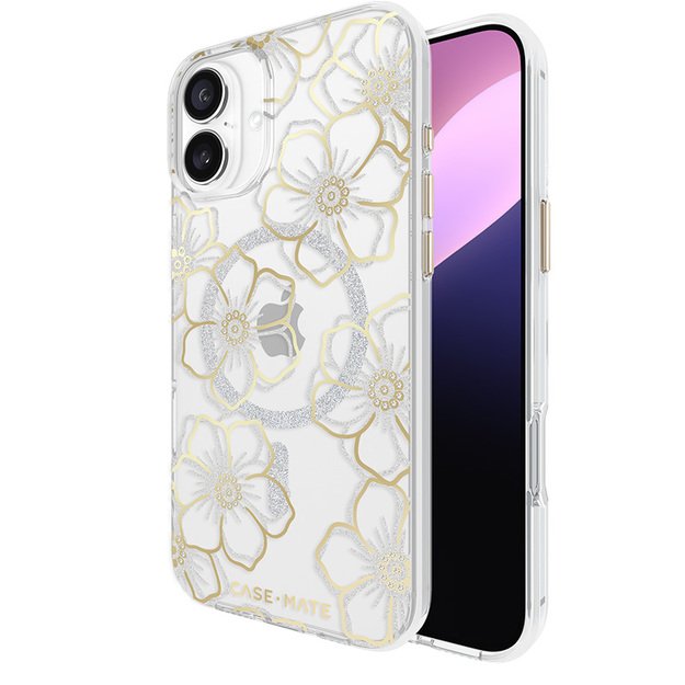 Case-Mate Floral Gems MagSafe – dėklas, skirtas iPhone 16 Plus (auksinis)