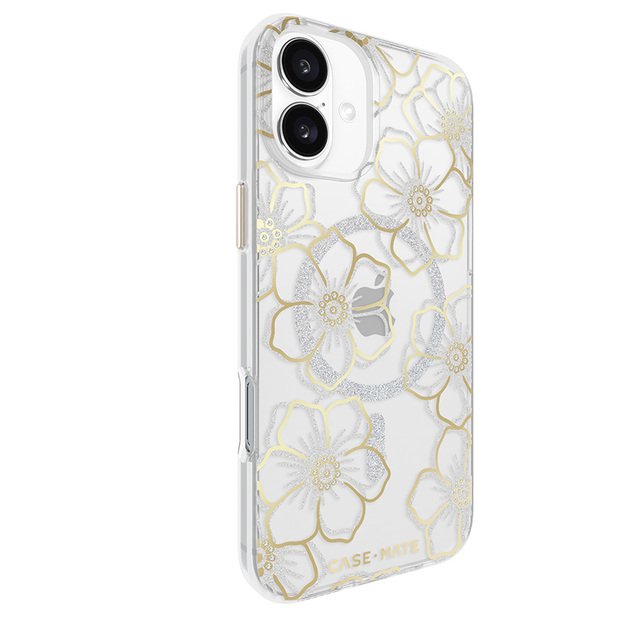 Case-Mate Floral Gems MagSafe – dėklas, skirtas iPhone 16 Plus (auksinis) 15