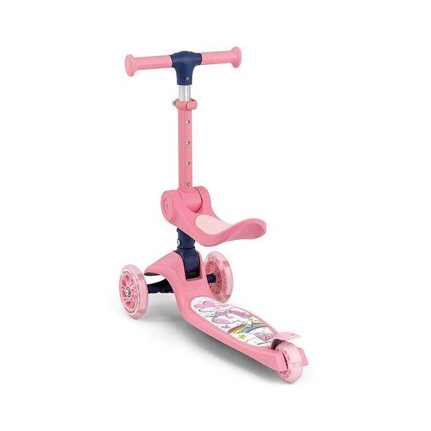 FUZZY 3-Wheel Balance Scooter with Seat for Kids pink