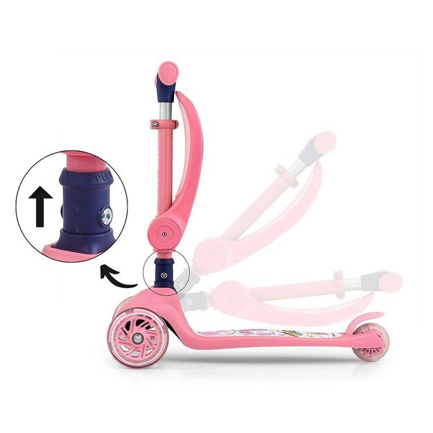 FUZZY 3-Wheel Balance Scooter with Seat for Kids pink