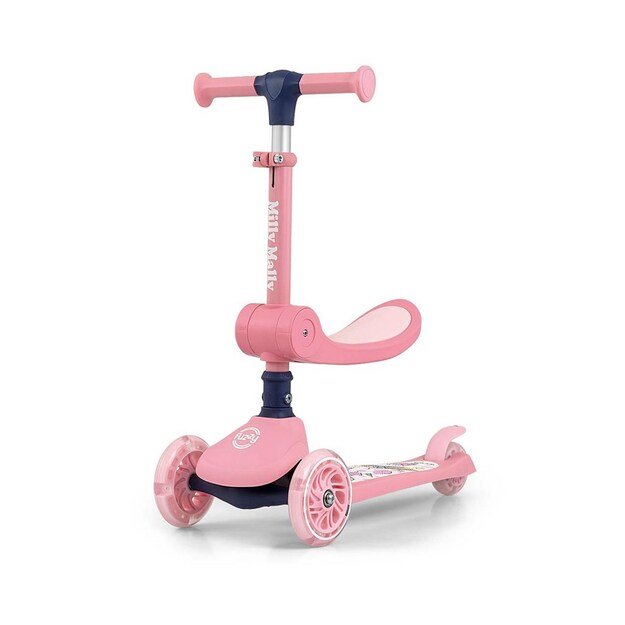 FUZZY 3-Wheel Balance Scooter with Seat for Kids pink