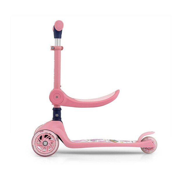 FUZZY 3-Wheel Balance Scooter with Seat for Kids pink